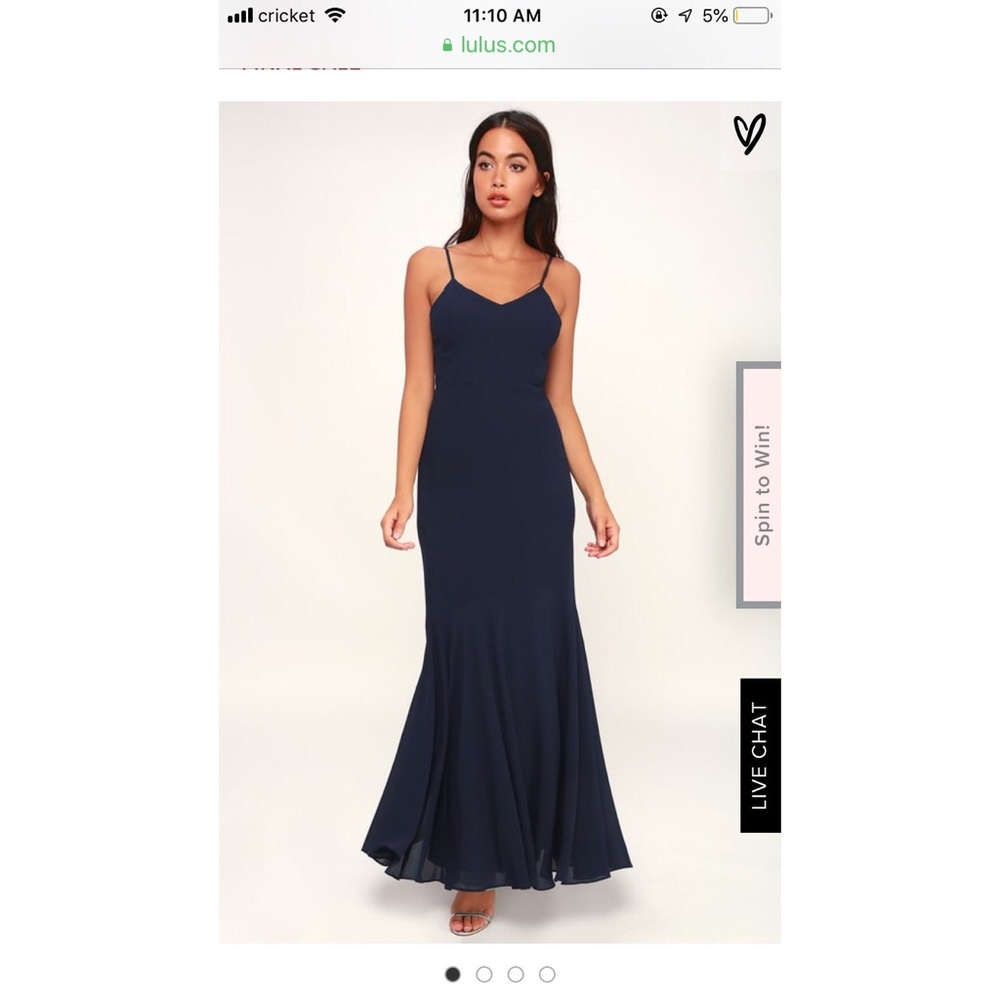 Navy Blue Trumpet NWT Floor Length Dress - Picture 7 of 8